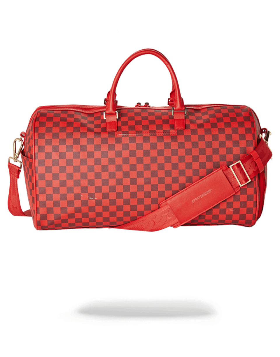 Discount | SHARKS IN PARIS DUFFLE (RED CHECKERED EDITION) Sprayground Sale - Discount | SHARKS IN PARIS DUFFLE (RED CHECKERED EDITION) Sprayground Sale-01-3